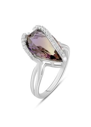 Кільце срібло з аметрином nano 3.845ct (17.5см)