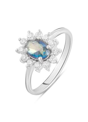 Кольцо серебро с мистик топазом 1.305ct (17.5см)