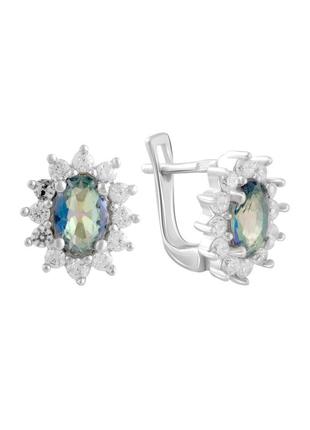 Серьги серебро с мистик топазом 2.097ct