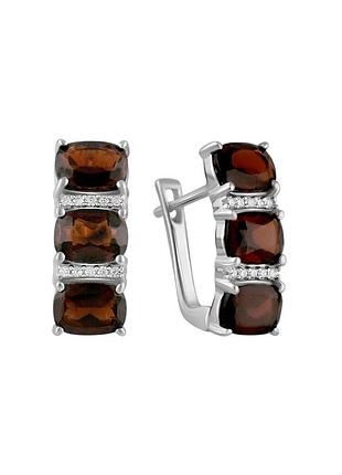 Серьги серебро с гранатом 6.663ct