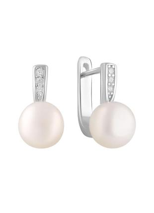 Серьги серебро с жемчугом 3ct
