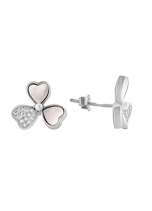 Серьги серебро с перламутром