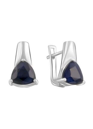 Серьги серебро с сапфиром 2.238ct