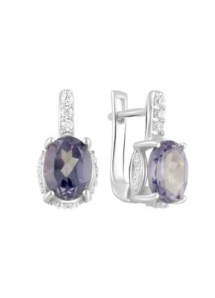 Серьги серебро с александритом 5.078ct