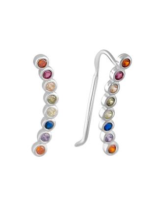 Серьги серебро с фианитами