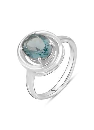 Кольцо серебро с топазом лондон блю 2.263ct (17.5/18.5 см)