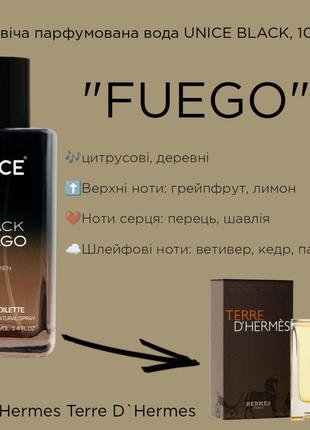 Мужская туалетная вода fon cosmetic unice fuego фуего юнайс 100 мл