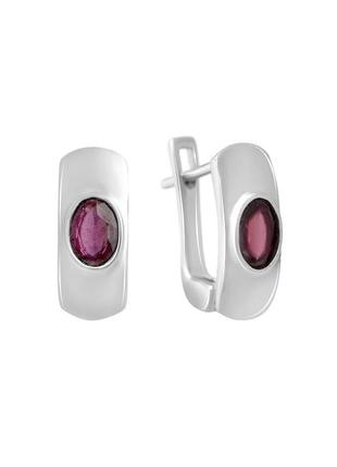 Серьги серебро с рубином 1.025ct