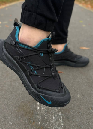 Кроссовки acg mountain fly low black blue gore-tex termo
