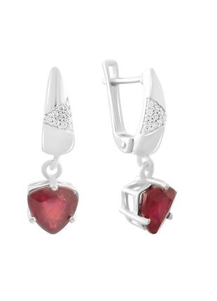 Серьги серебро с рубином 5.278ct
