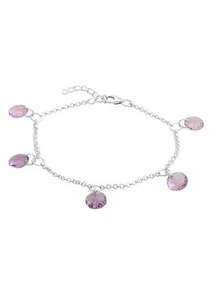 Браслет серебро с аметистом 9.381ct (17-20см)