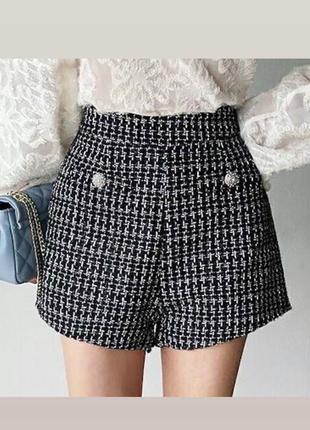 Стильные твидовые шорты miss selfridge