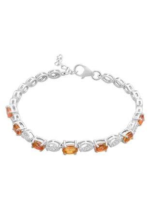 Браслет серебро с золотим кварцем 3.46ct (17-20см)