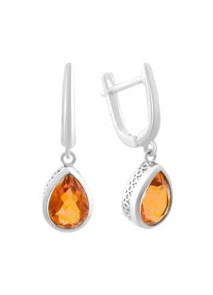 Серьги серебро с золотим кварцем 3.58ct