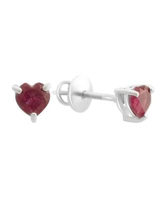 Серьги серебро с рубином 1.415ct