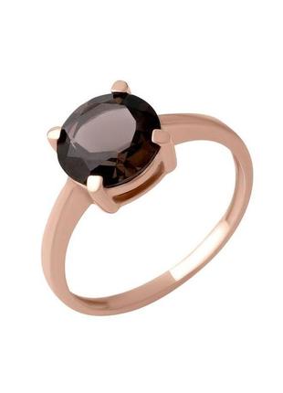Золотое кольцо с раухтопазом (дымчатым кварцем) 2.6ct (18см)