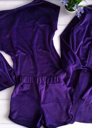 Велюрова піжама з халатом