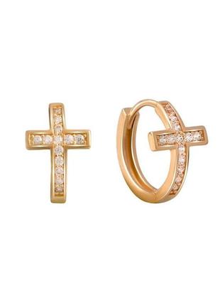 Золотые серьги с фианитами 0.26ct