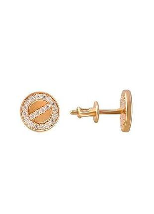 Золоті сережки з фіанітами 0.4ct