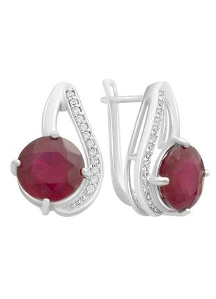 Серьги серебро с рубином 2.527ct