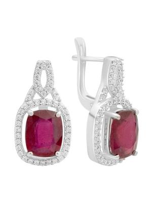 Серьги серебро с рубином 5.075ct