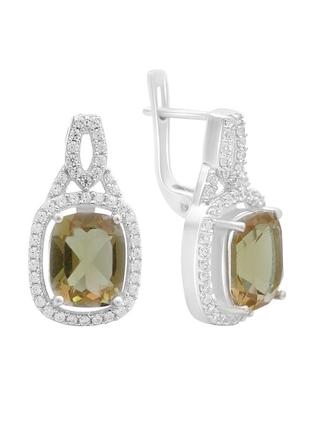 Сережки срібло зі султанить султитом 7.4ct