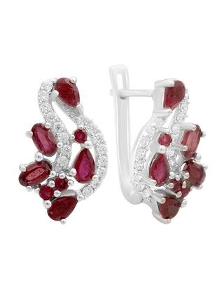 Серьги серебро с рубином 4.384ct