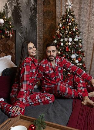 Фланелевая пижама унисекс рубашка и штаны, очень комфортная,хлопок, для пар