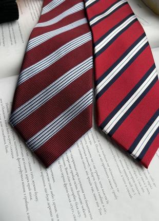 Галстук красный в полоску шелк набор 2 шт osborne city attire