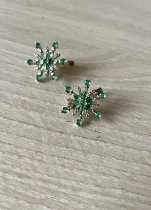 Серьги серебро 925, фианиты