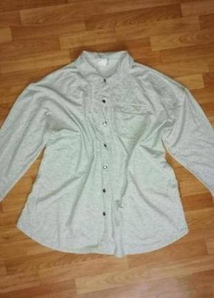 Теплая рубашка батал 54-62р удлиненная