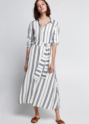 Льняное летнее платье рубашка от zara
