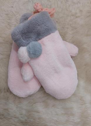 Перчатки меховые зимние для девочки