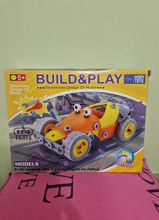 Крутезна іграшка для дитини.
дитячий конструктор для хлопчика build&play "машина", 114 елементів.
вік від 5 років. новий