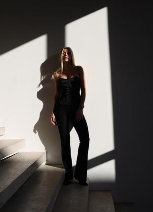 Атласний корсет на шнурівці стягуючий, корсет з атласу білий, молочний, чорний