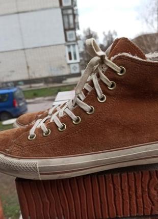 Теплые зимние эвысокие кеды converse