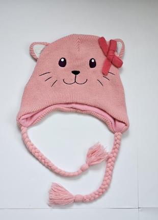 Шапка котик на флисе 5-9 лет