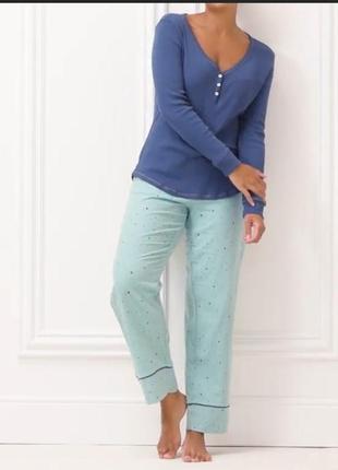 Пижамные штаны из чистого хлопка фланель. marks spencer