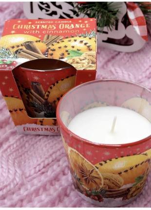 Новорічна свічка «різдвянський апельсин із корицею»