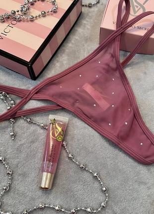Подарунковий комплект трусики блиск вікторія сікрет оригінал victoria’s secret