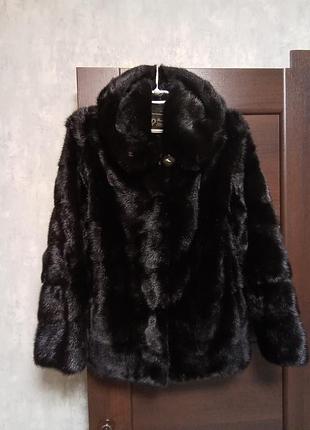 Норковая натуральная шубка-автоледи р.16-20.