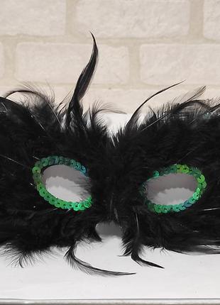 Маска карнавальна з натурального пір'я