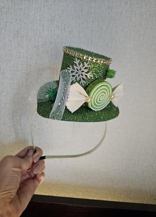 Капелюшок обідок обруч цукерка зелена