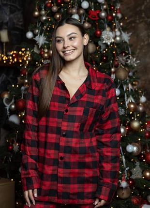 Фланелевая пижама унисекс рубашка и штаны2 фото
