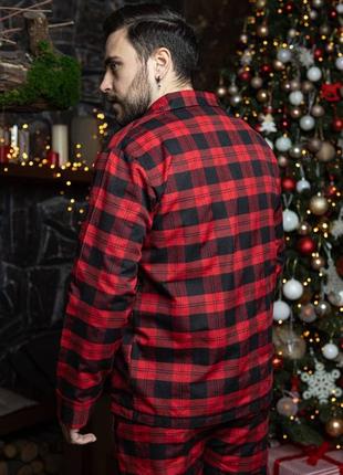 Фланелевая пижама унисекс рубашка и штаны10 фото