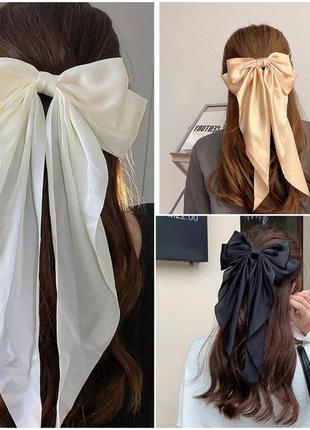 Заколка автомат с большим бантом