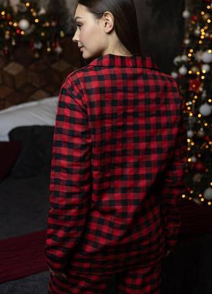 Фланелевая пижама унисекс рубашка и штаны3 фото