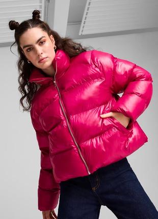 Куртка пума пуфер puma куртка shiny puffer jacket women