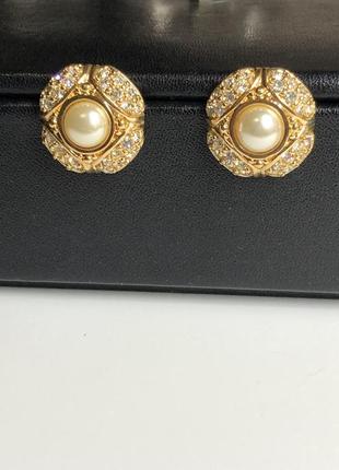 Swarovski винтажные серьги, клипсы. винтаж.