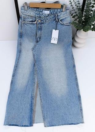 Довга джинсова спідниця  trf від zara, розмір l